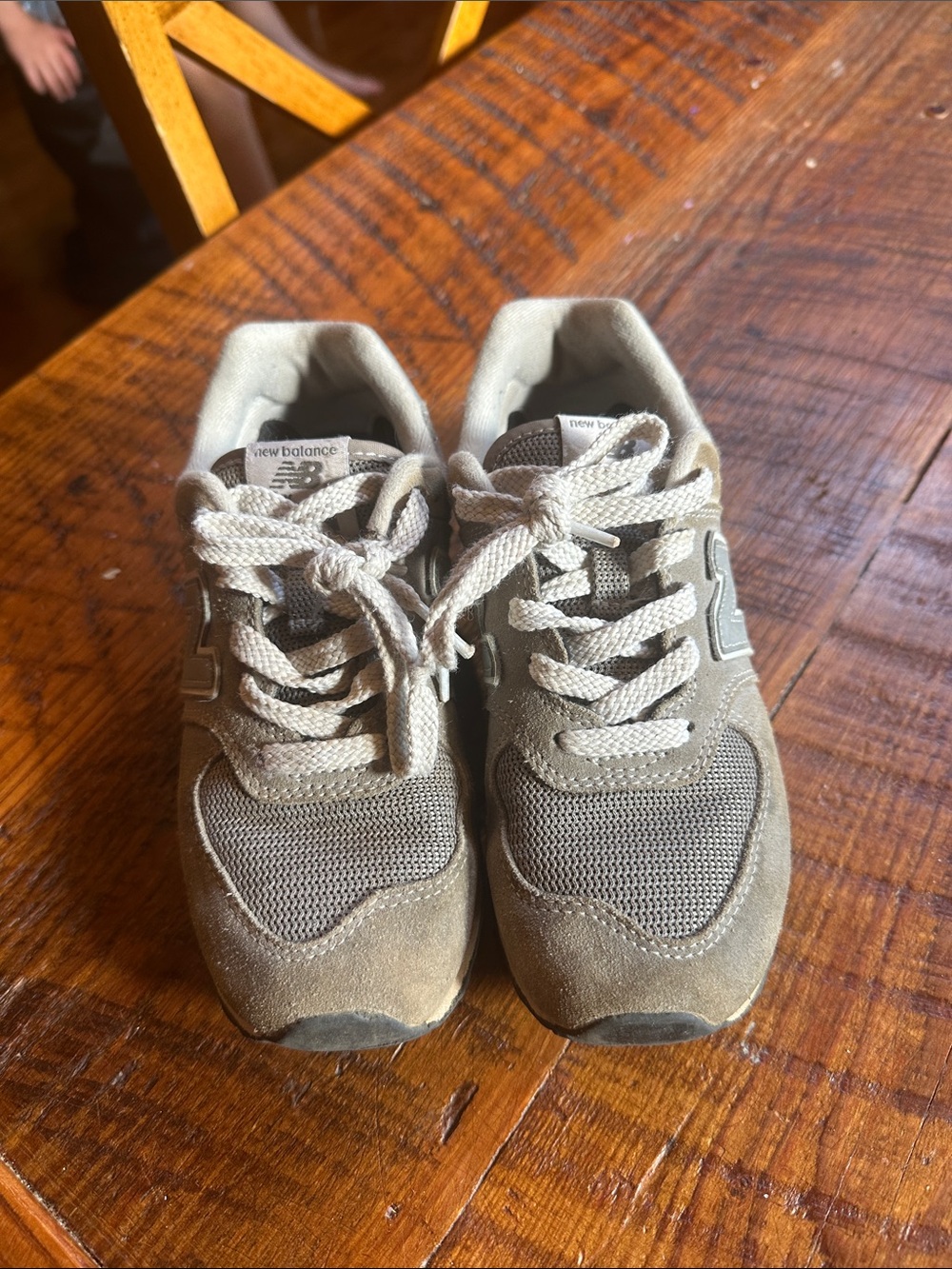 New Balance Kids Taupe Beige Lace-Up Sneakers